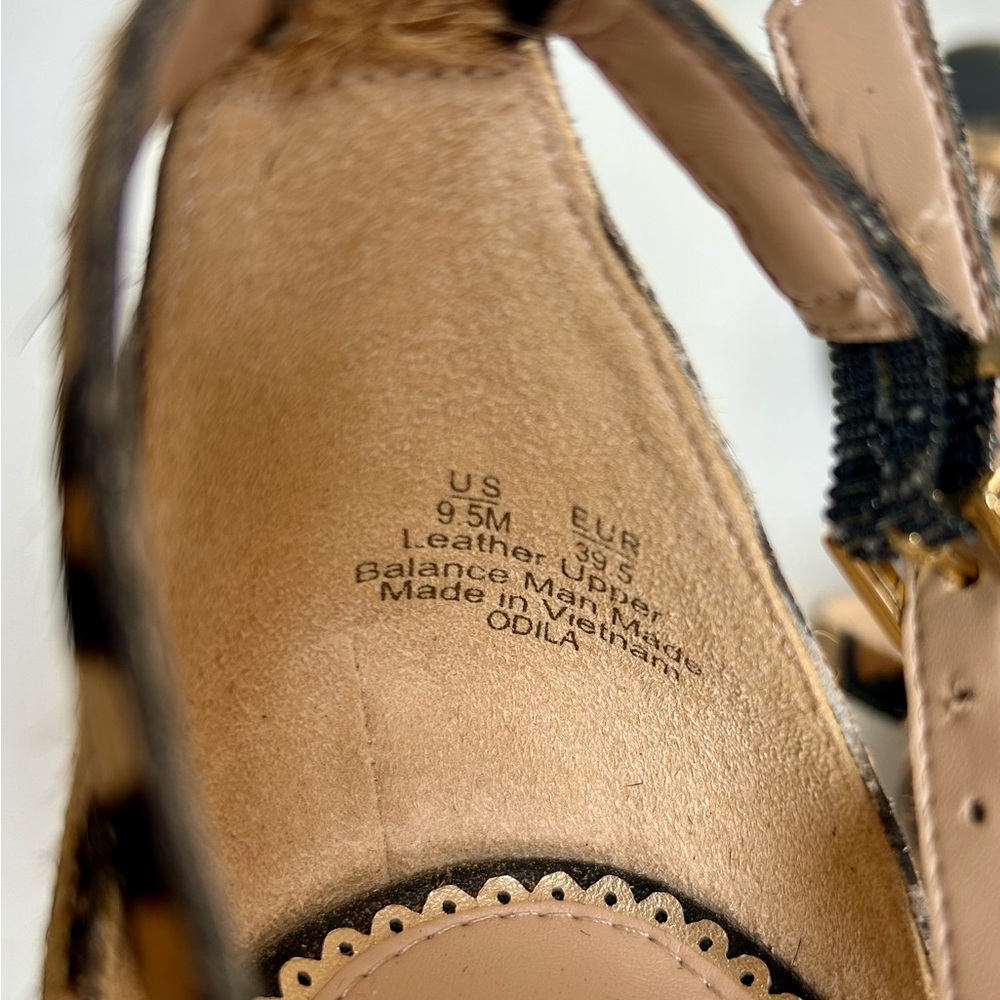 Sam Edelman Odilia leopard print fur ankle strap block heel Sandals Size 9.5 - Picture 7 of 10
